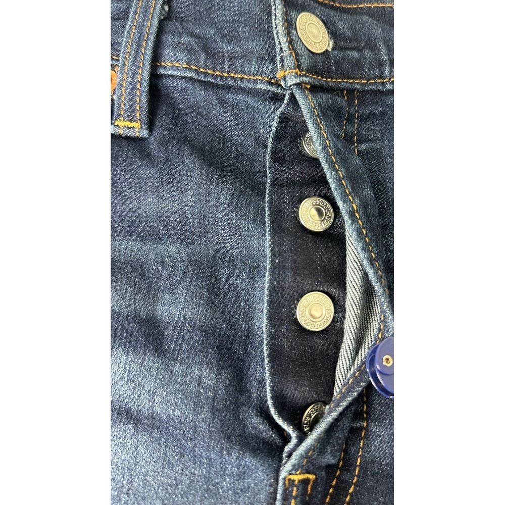 Levis Ribcage Straight Ankle Jeans Dark Distressed High Rise 26x27 72693-0133 - Picture 3 of 16